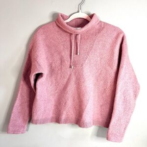 HALSTON 100% Extra Fine Merino Wool Sweater, Pink, Roll Neck, Size XL